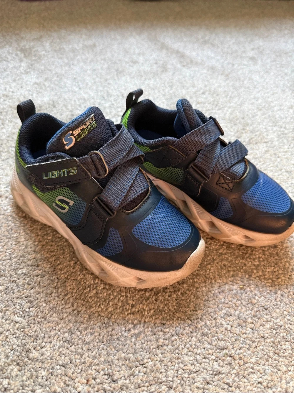 Skechers Kids Light-Up Sneakers in Blue & Green